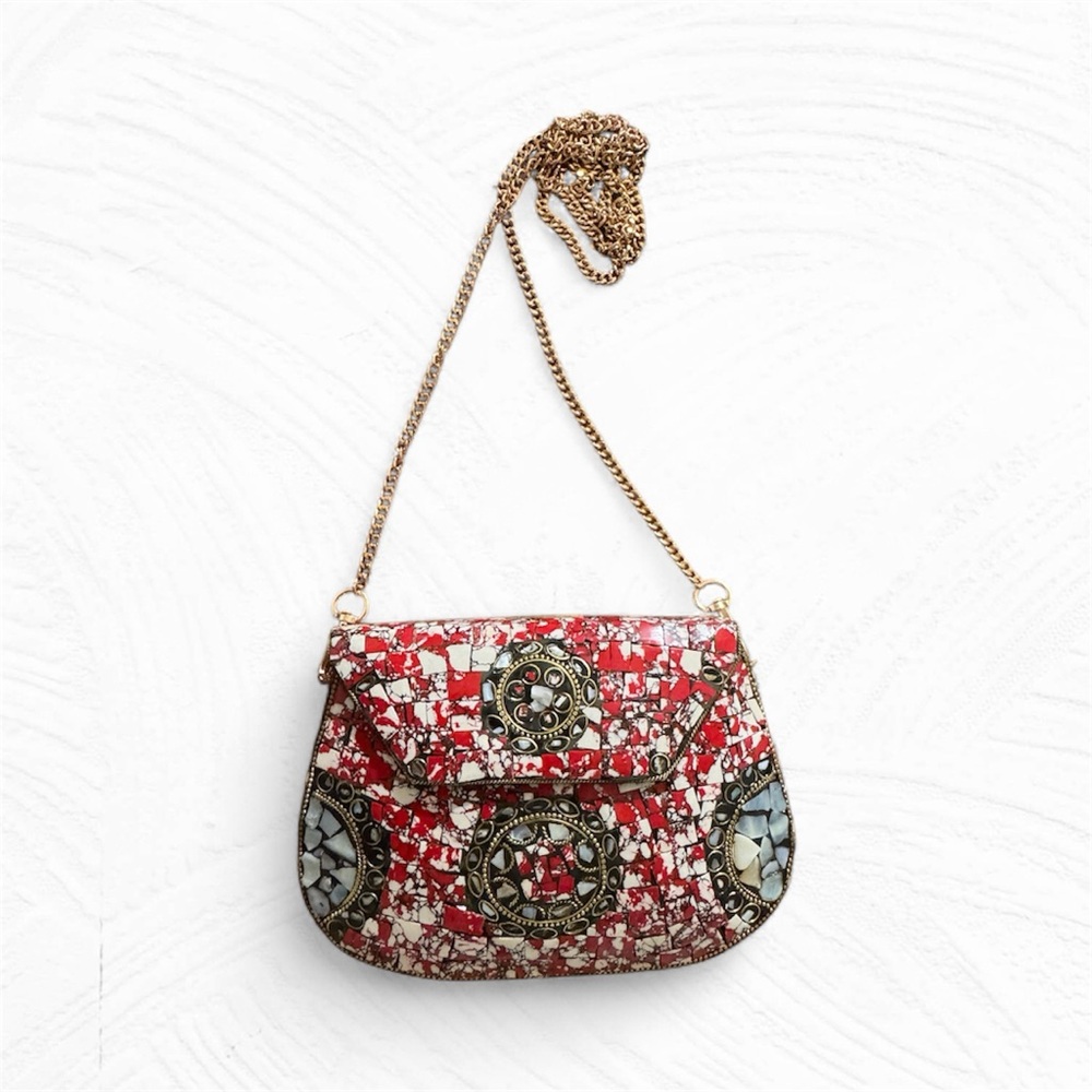 NEW Ramla handmade Red and White Mosaic